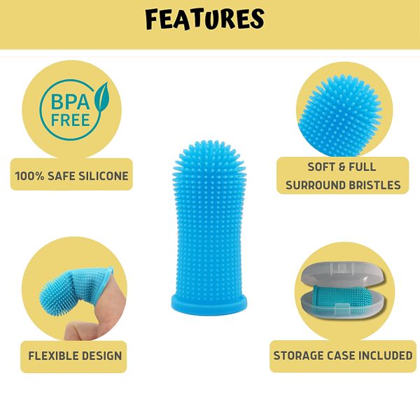 dog super soft pet finger toothbrush teeth cleaning bad breath care nontoxic silicone tooth brush tool 2