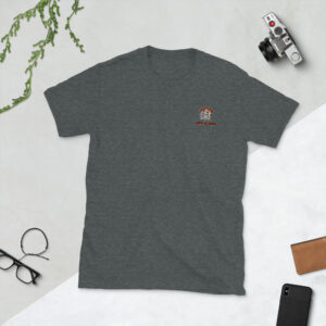 short sleeve unisex t shirt with embroidered logo