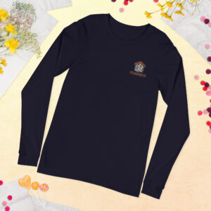 unisex long sleeve tee with embroidered logo